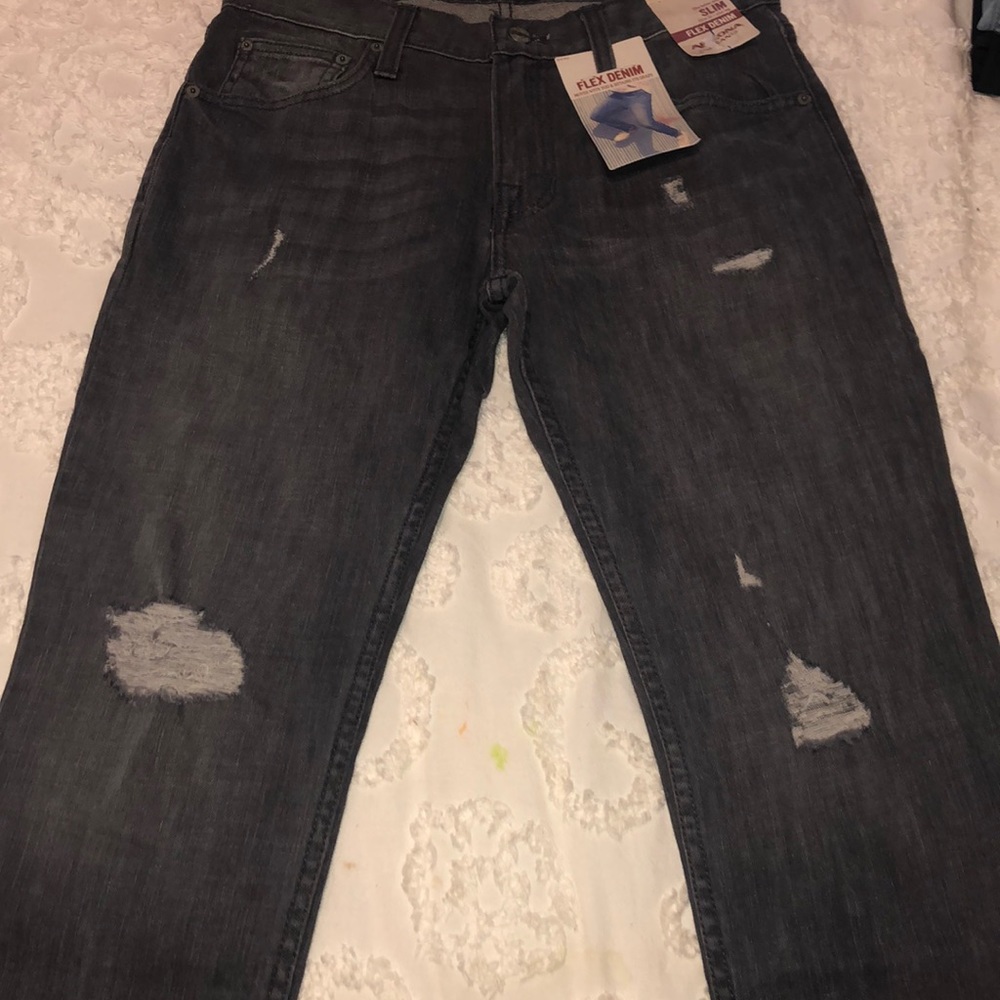 Dark grey high waisted jeans